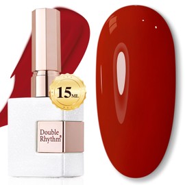 Double Rhythm 15ML Gel Polish Jelly Sheer Pastel Light Milky Color 1 PC 0.53 OZ Bottle UV Nail Polish Art Salon at Home for Women (Light Brown Red-B-A1454)