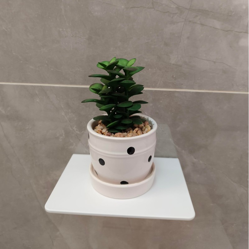 6 Inch White Floating Wall Shelf, Rustproof Aluminum Alloy Wall