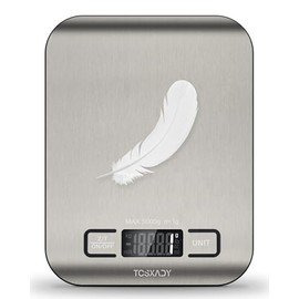 Food Scale, 11lb Digital Kitchen Scale with 6 Units LCD Display and Tare Function,Compact Design for Baking,Healthy Cooking,Meal Prep, 304 Stainless S