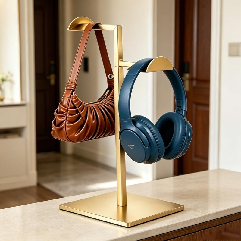 KMtilsh 2 Pack Purse Stands for Display,Gold Handbag Display Stand,