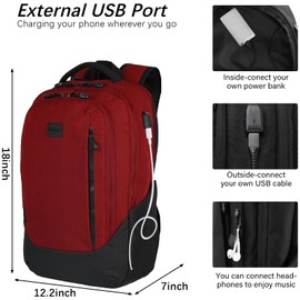 Goloni Multi-functional Travel Backpack, Large Capacity for Men Women Waterproof Business Work Bag, College Laptop Backpack with USB Charging Port, Suitable for 17-inch Computers