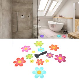 Pegatinas de bañera antideslizantes, almohadillas antideslizantes en forma de almohadillas con forma de flor para el baño Tiras adhesivas de seguridad para superficies resbaladizas