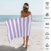 Joyinmory Beach Towel Purple Stripes Bath Pool Towels Simple Style