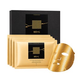 Collagen Face Mask with Gold, Hydrating Face Sheet Mask with Peptides | Firming, Plumping & Glow Care for Sensitive Skin