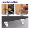 Qianyu 20 Pcs 5mm Shelf Support Peg Transparent Cabinet Clip