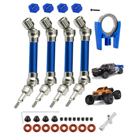 RCMYou Drive Shaft CVD Axles & Center Driveshaft High Speed Support Upgrades Part for 1/10 Arrma Senton Granite 3s Blx & Mega550,Vorteks 4x4 3S BLX,4Pcs Front Rear Driveshafts,Navy Blue
