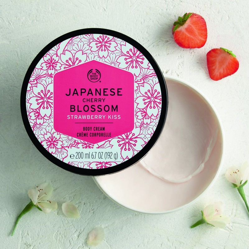 The Body Shop Japanese Cherry Blossom Strawberry Kiss Body Cream