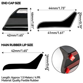 AUTOXBERT Universal Gloss Black Car Rear Wing Lip Spoiler Tail Trunk Boot Roof Trim Sticker 1.5M,Car Rear Wing Lip Spoiler Splitter Tail Trunk Roof Trim Kit.