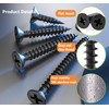 Black Self Tapping Screws for Wood,100pcs M3 x 8mm 304