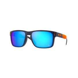 Oakley OO9102 Sunglasses Bundle: OO 9102 9102R1 Holbrook Den Matte Navy Prizm and Large Blue leash Accessory kit
