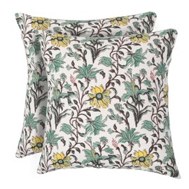 CPC 18x18 in Throw Pillow Covers for Farmhouse, Fun Decorative Pillow Covers for Living Room Couch, Accent Sofa, Kids Room Pillows 2 pcs, Spring/Summer Gift-Fall Green