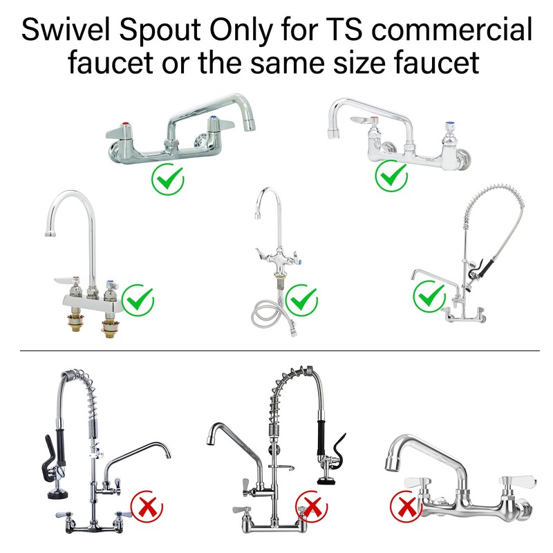 KWODE Brass Swivel Swing Nozzle Spout Replacement Kit for Most