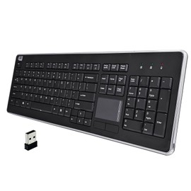Adesso WKB-4400UB Wireless Desktop Touchpad Keyboard - 2.4GHz RF Wireless Technology, 104-Key Layout, Built-in Trackpad, Multimedia and Internet Hotkeys