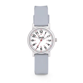 Speidel Scrub Petite Watch Made for Doctors, Nurses, EMT, Surgeons and Students w/Red Second Hand in Grey