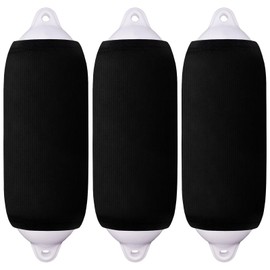 8" x 22" Boat Fender Covers for Taylor Made Big B 8x20/Polyform G-5/F-2/HTM-2/Super Gard 8.5x26 Center Rope Tube Style Fender,Boat Bumper Covers Sleeves for Marine Boats Fender,Polyester(3-Pack Black)