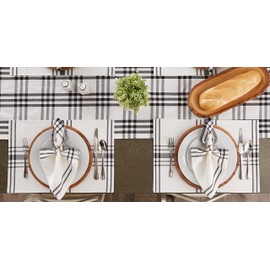 DII Home Sweet Farmhouse Kitchen Textiles, Placemats, 13x19, Black 6 Piece