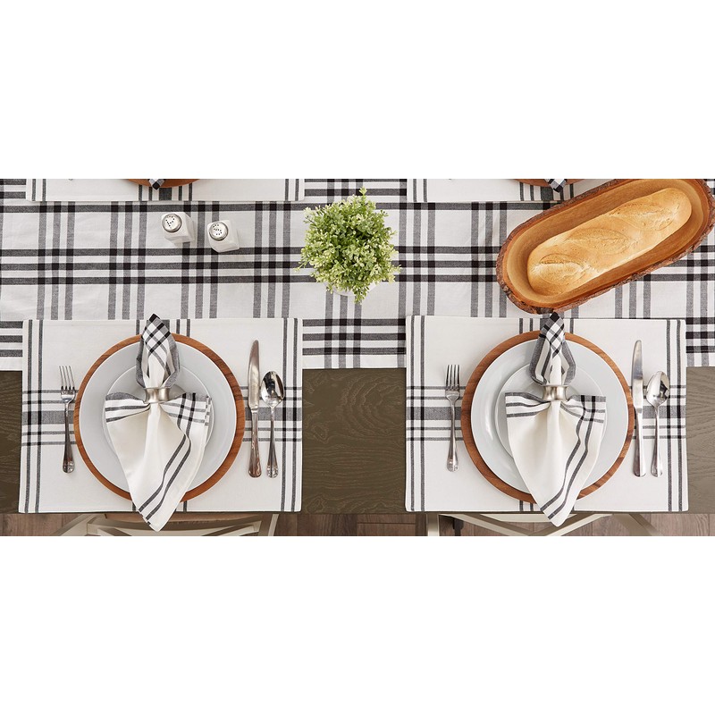 DII Home Sweet Farmhouse Kitchen Textiles, Placemats, 13x19, Black 6