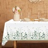 Lianxuia 3Pcs Sage Green Tablecloth, 54 x 108 Inch Eucalyptus