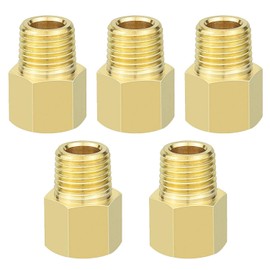 GASHER 5PCS Brass Pipe Fitting, Reducer Adapter, 1/2-Inch Male Pipe x 1/2-Inch Female Pipe