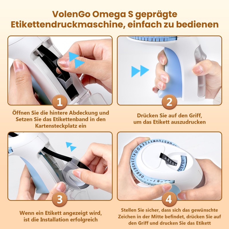 VolenGo Omega S Embossing Device / Embossing Label Maker /