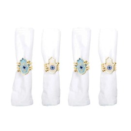 Aulica Hamsa Napkin Rings Set of 4