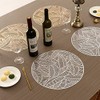 Hosoncovy 4 Pack Leaf Decorative Placemats PVC Placemats Hollow Dining