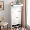 GLSCASA Shoe Cabinet with Shoe Cabinet with 3 Flip Drawers,