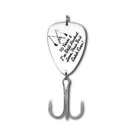 10th Anniversary Hook Gift For Him Fishing Lure Gifts Fisherman Gifts for Husband Boyfriend 10 Years Anniversary Hook Gifts Wedding Anniversary Birthday Gifts Valentines Day Gifts Fishing Hooks Gift