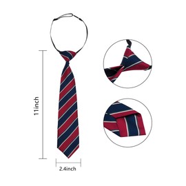 Alizeal Toddler 11inch Novelty Pre-Tied Necktie Elastic Adjustable Cute Animal Pattern for School Party Birthday Tie, Navy Red Stripe