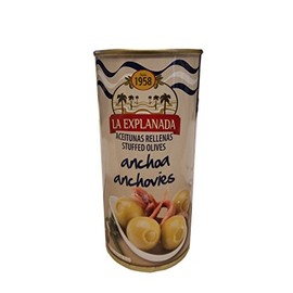 La Explanada Anchoa Olives Green Spanish Olives Stuffed with Anchovies 360 Gram