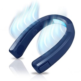 AlphaCool Portable Neck Air Conditioner – Neck and Face Cooling Device with Rechargeable Battery – Bladeless Design Blue