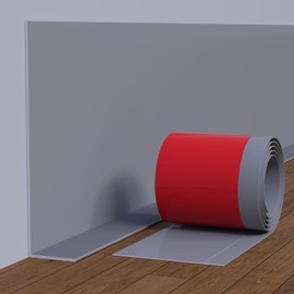 Jaspond Flexible Vinyl Wall Base Baseboard Molding Trim, 5 Inch x 60 Feet Peel and Stick Rubber Wall Trim Molding, Self-Adhesive Rubber Wall Base Moulding Trim