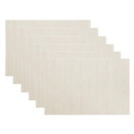 LivebyCare Low Profile Non-slip Vinyl Pack of 6 Textilene PVC Home Placemats Decoration Dinner Durable Washable Table Mats for Kitchen Dining Table Place Mats 11.8X17.7 In, Off White