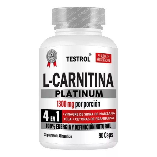 Testrol L-carnitina Platinum 1000mg | 4 En 1 | Testrol 90 Cap Sabor Sin sabor