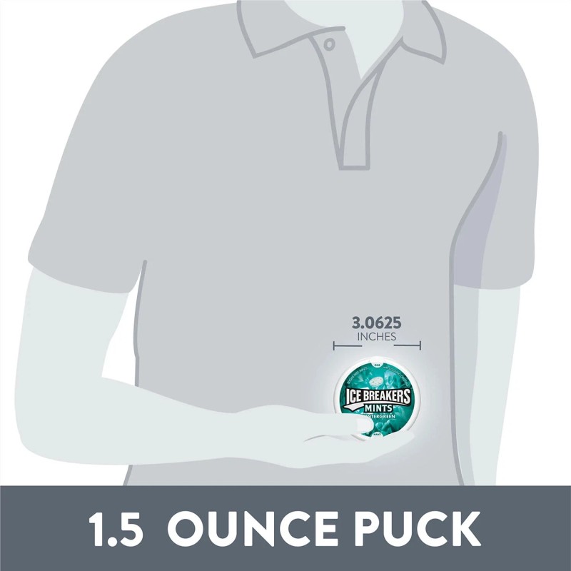ICE BREAKERS Wintergreen Sugar Free Mints 1.5oz 8 Pack Fresh