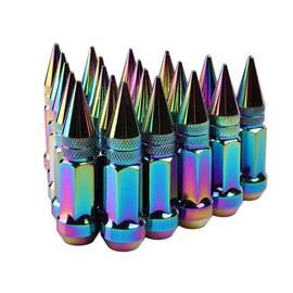 Osilly 20PCS M12x1.5 Car Wheel Lug Nuts with Pointed Cap, 60mm Height Aluminum Anti-Corrosion Automotive Wheels Rims Lug Nuts, Vehicle Cap Spiked Extended Tuner, Universal for SUV Truck RV（Multicolor）