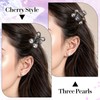 DOPENSPI 4PCS Small Cherry Hair Clips, Pearl Hair Claw Clips