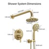 BWE Brushed Gold Shower System Modern Shower Faucet Set Including