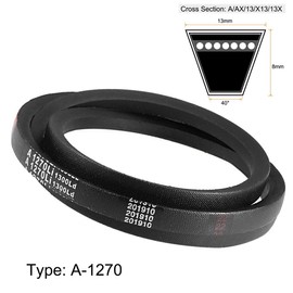 TA-VIGOR A-1270 V-Belt Drive Belt 1270mm Inner Circumference 13mm Width 15mm Thick, Rubber Transmission Drive Belt for Lawn Mower, Power Equipment, Industrial Machinery