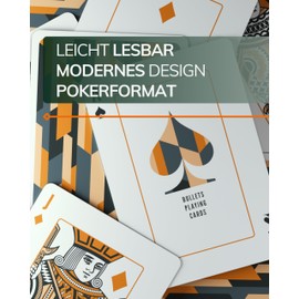 Bullets Playing Cards, Spielkarten, Dazzle Cards, Cardistry, 52 Blatt inkl. 2 Joker, Zauberkarten, (Orange)