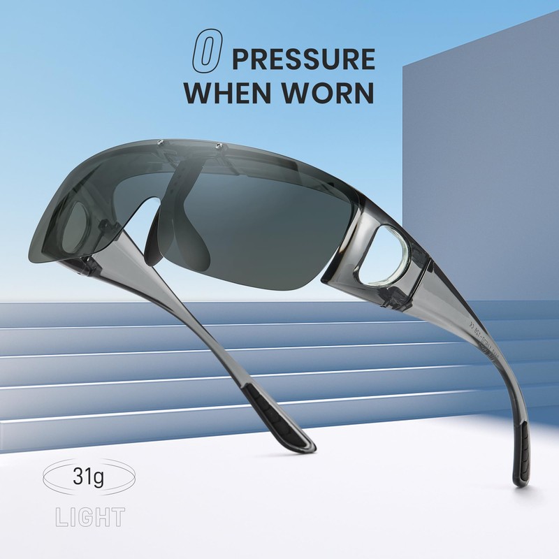 Cyxus Flip Up Sunglasses, Over Sunglasses, Hanging Over Glasses, Polarized