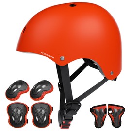 KORIMEFA Kids Bike Helmet Protective Gear Set Helmet and Pads Set with Knee Pads Elbow Pads Wrist Guards for Skateboard Roller Scooter Cycling for Boys Girls