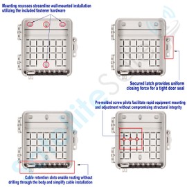 SatelliteSale Weatherproof Junction Box Heavy Duty Enclosure 8x7x2 Inches UV-Rated Thermoplastic Alloy Made in USA