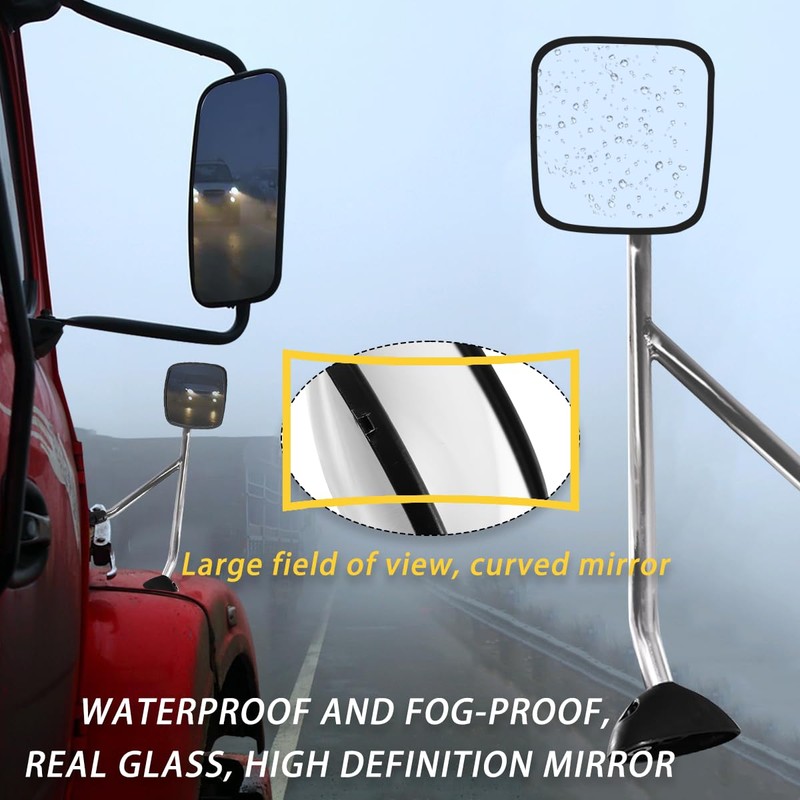 Chrome Hood Mirror for 2002-2019 International Durastar Trucks 2002-2019,Right Passenger