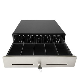 Beelta 16" POS Cash Drawer Stainless Steel Front,Removable Tray,5Bill/5Coin,RJ11 Cable Included,Key Lock,24V,BK1616B