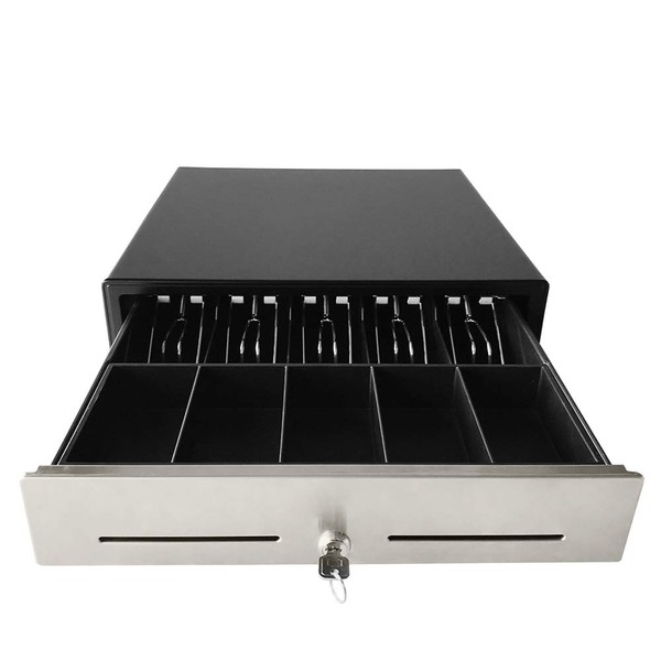 Beelta 16" POS Cash Drawer Stainless Steel Front,Removable Tray,5Bill/5Coin,RJ11 Cable