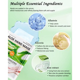 Hand Mask Set-6 Pairs Aloe Niacinamide Hydrating Peel Off Hand Mask,Nourish Gloves for Dry Cracked Hand,Repairing Moisturizing Gloves for All Skin,Home Spa Treatment,Women's Day Care Bulk Gift Kit