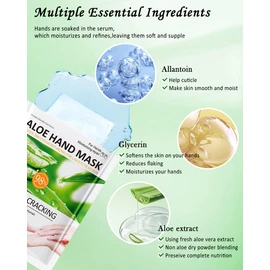 Hand Mask Set-6 Pairs Aloe Niacinamide Hydrating Peel Off Hand Mask,Nourish Gloves for Dry Cracked Hand,Repairing Moisturizing Gloves for All Skin,Home Spa Treatment,Women's Day Care Bulk Gift Kit