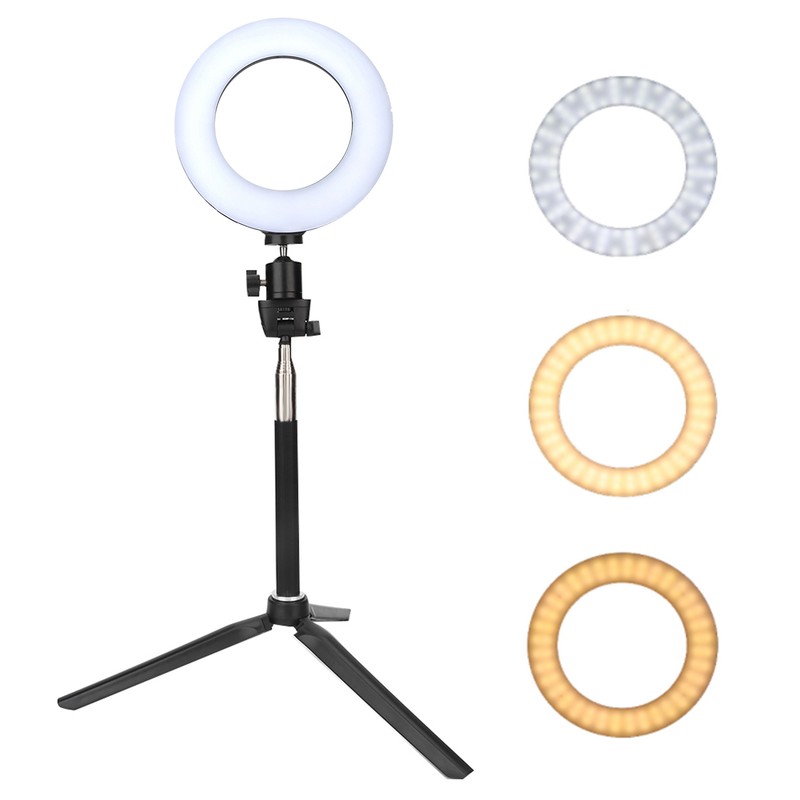 6 Inch Ring Light Dimmable LED Fill Light with Stand