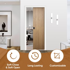 JUBEST Pocket Door Frame Kit with 120LBS Two-Way Soft-Close Mechanism, Easy to Install Pocket Door Kit, Durable Pocket Door Hardware (32x80)